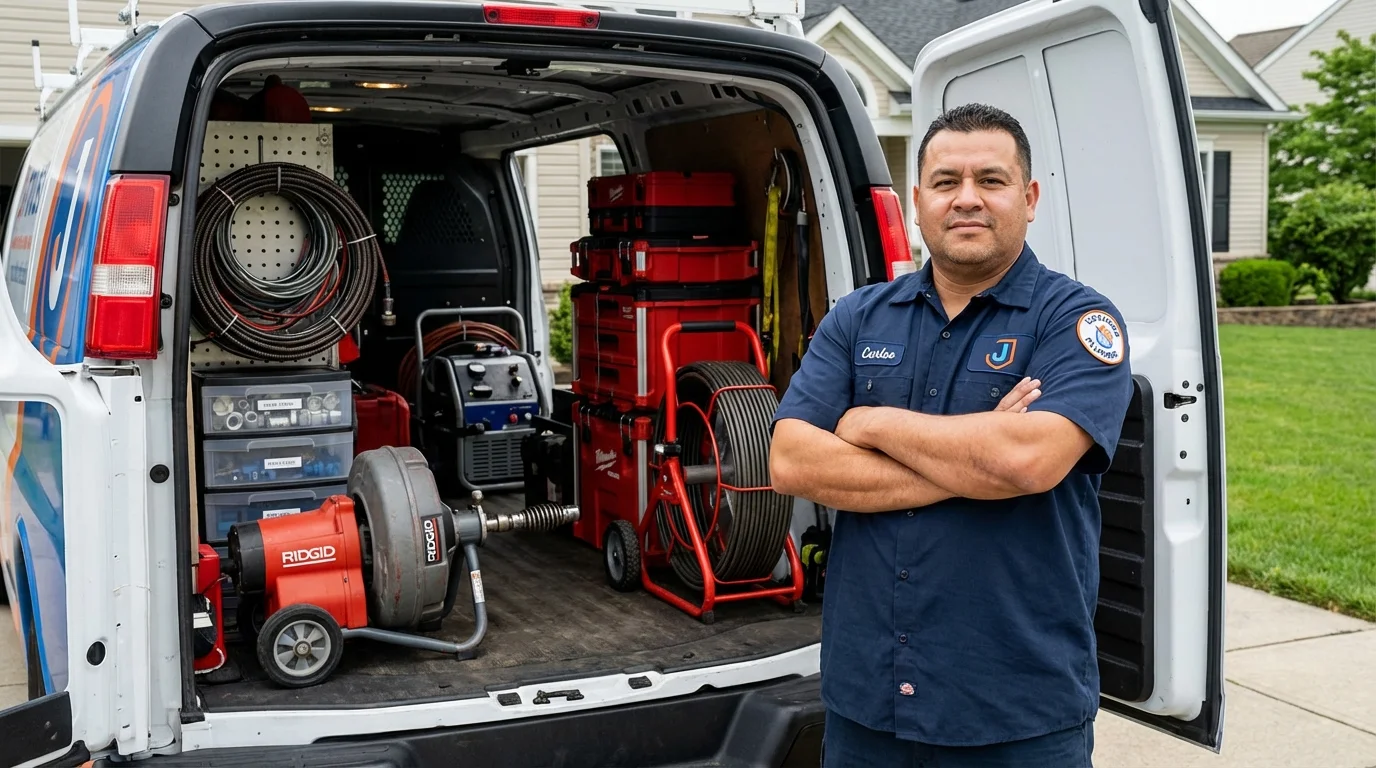 Professional drain cleaning equipment and Johns Plumbing LLC plumber in Estes Park